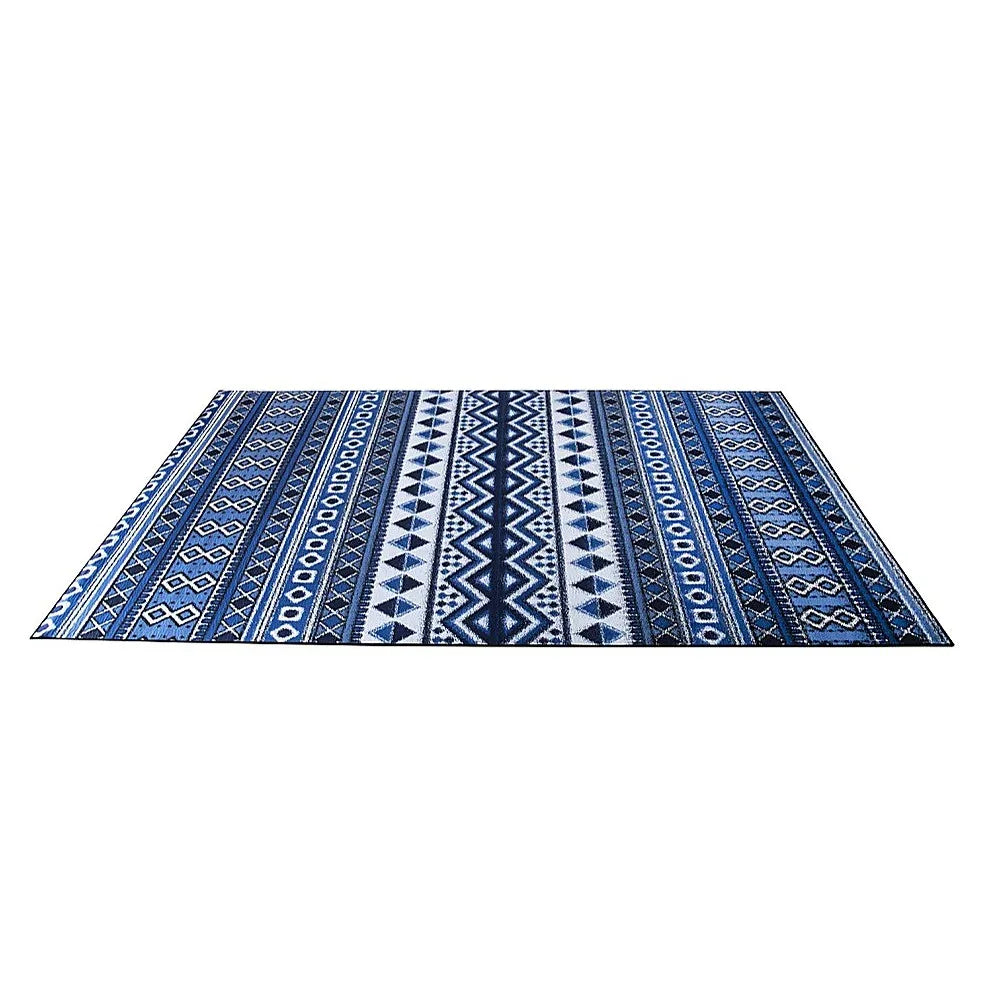 200x300cm Large Floor Blue Ethnic Rug – Modern Area Carpet for Bedroom & Lounge - Mekamart Australia
