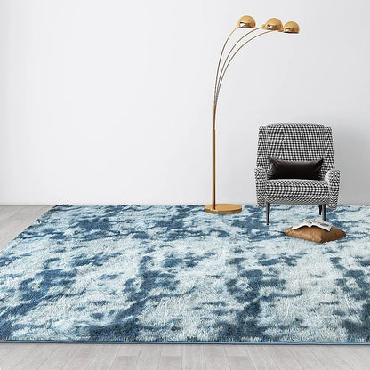 200x300cm Large Floor Soft Blue Fluffy Rug – Modern Area Carpet for Bedroom & Lounge - Mekamart Australia