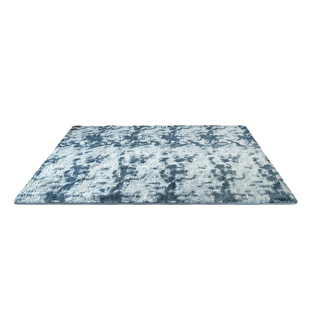 200x300cm Large Floor Soft Blue Fluffy Rug – Modern Area Carpet for Bedroom & Lounge - Mekamart Australia