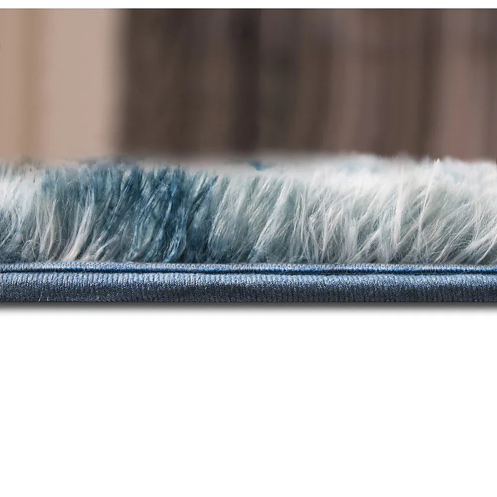 200x300cm Large Floor Soft Blue Fluffy Rug – Modern Area Carpet for Bedroom & Lounge - Mekamart Australia