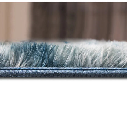 200x300cm Large Floor Soft Blue Fluffy Rug – Modern Area Carpet for Bedroom & Lounge - Mekamart Australia