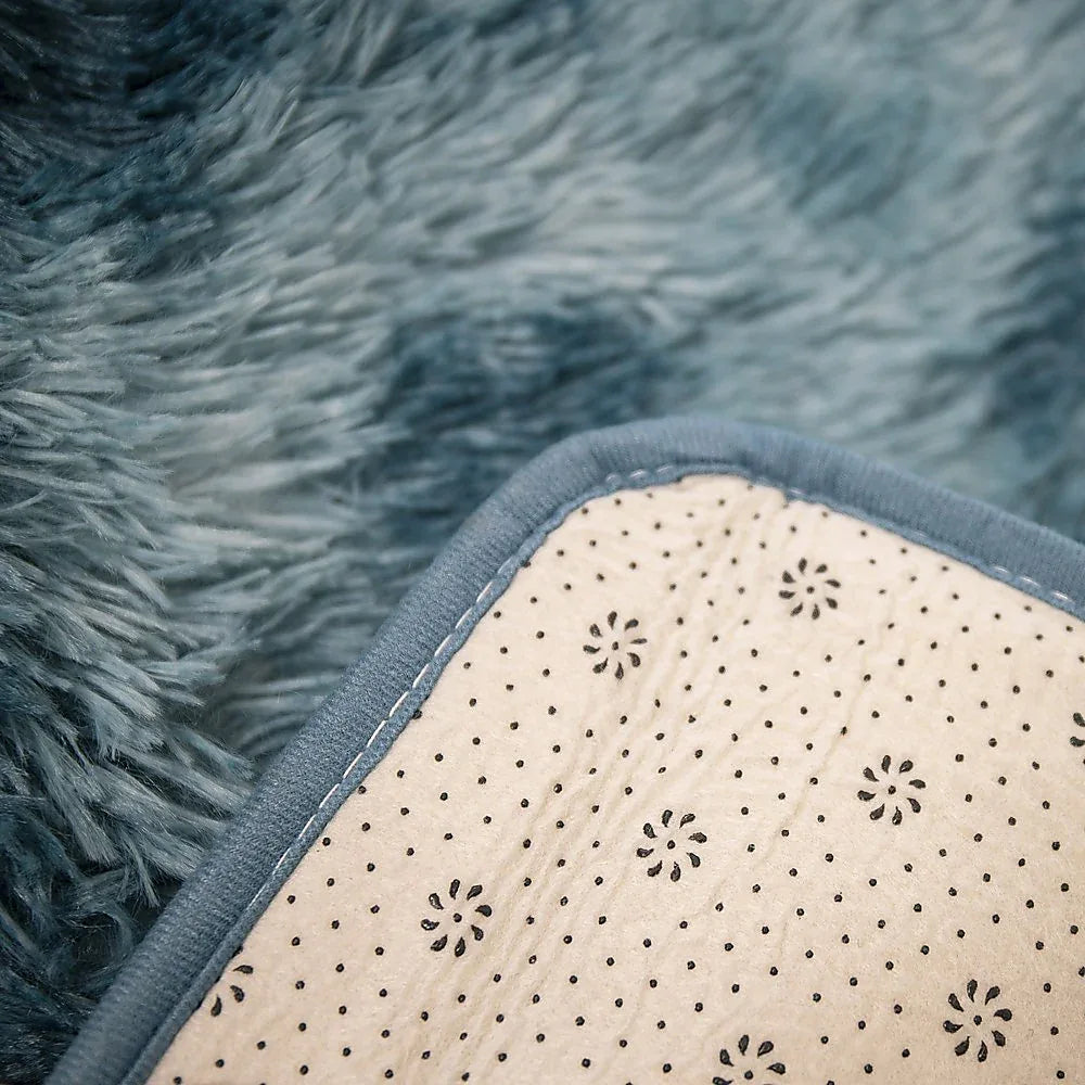 200x300cm Large Floor Soft Blue Fluffy Rug – Modern Area Carpet for Bedroom & Lounge - Mekamart Australia