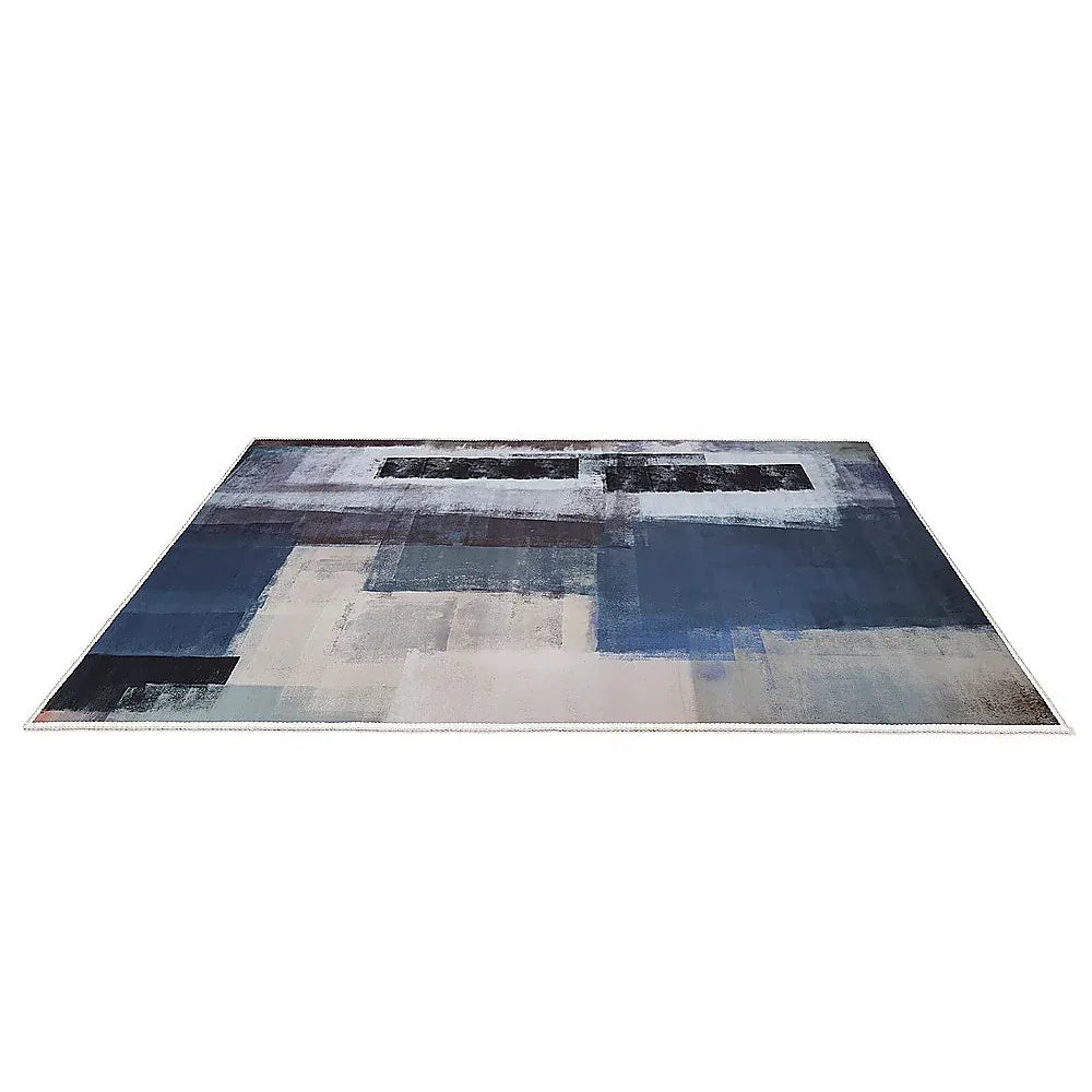 200x300cm Large Floor Blue Abstract Rug – Modern Area Carpet for Bedroom & Lounge - Mekamart Australia