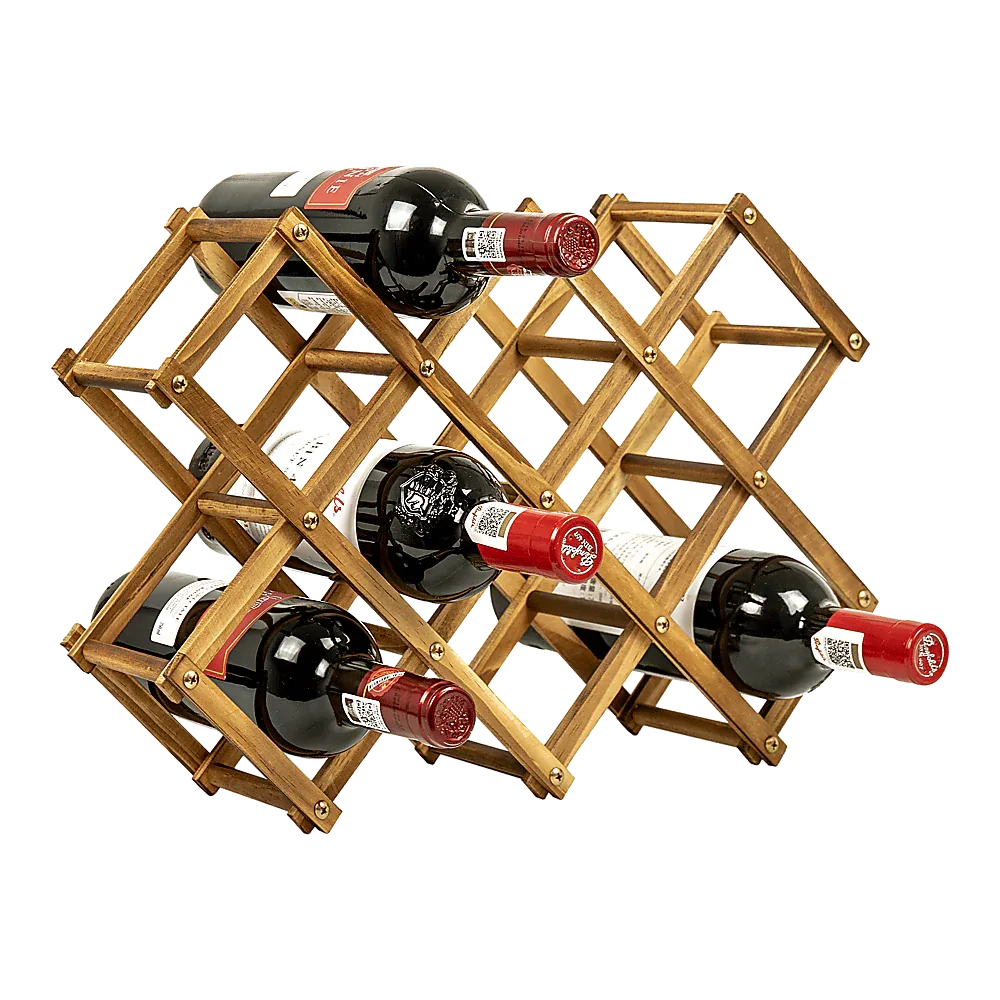 Wooden Wine Rack Freestanding 10 Bottles Countertop Storage - Mekamart Australia