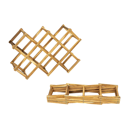 Wooden Wine Rack Freestanding 10 Bottles Countertop Storage - Mekamart Australia
