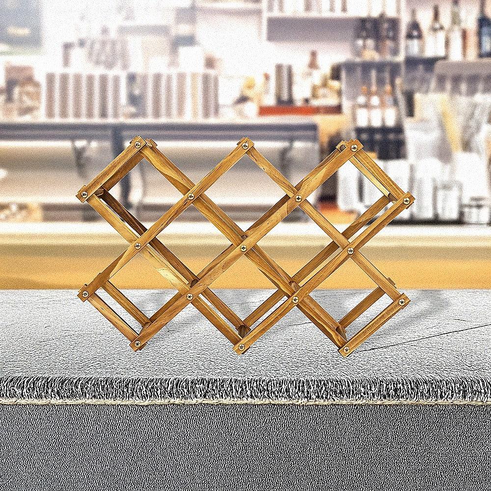 Wooden Wine Rack Freestanding 10 Bottles Countertop Storage - Mekamart Australia