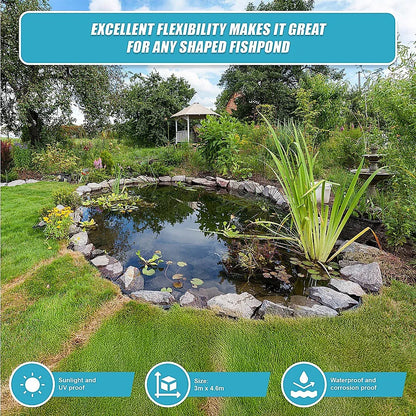 Fish Pond Liner 3 x 4.6m x 0.5mm Garden Pool Membrane Reinforced - Mekamart Australia