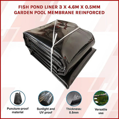 Fish Pond Liner 3 x 4.6m x 0.5mm Garden Pool Membrane Reinforced - Mekamart Australia
