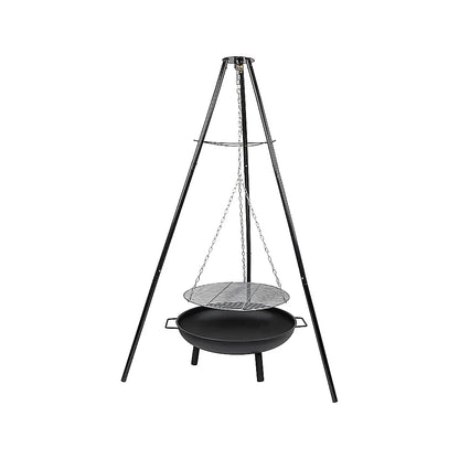 Tripod Garden Fire Pit BBQ – Cast Iron & Steel Round Outdoor Fire Bowl - Mekamart Australia