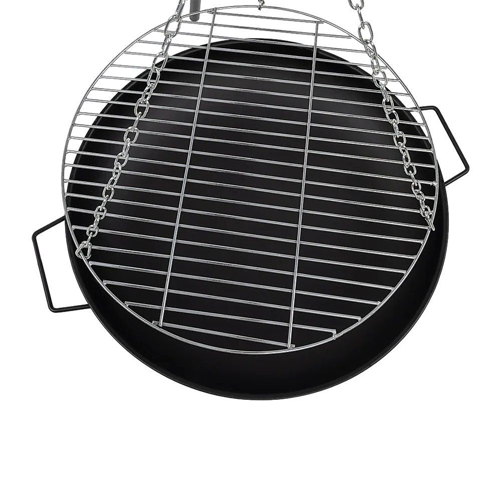 Tripod Garden Fire Pit BBQ – Cast Iron & Steel Round Outdoor Fire Bowl - Mekamart Australia