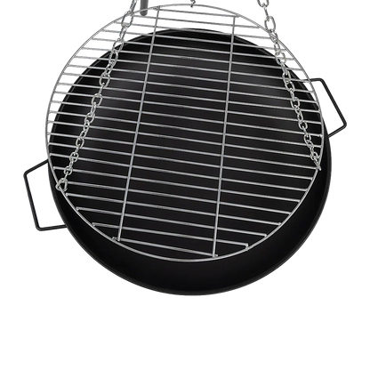Tripod Garden Fire Pit BBQ – Cast Iron & Steel Round Outdoor Fire Bowl - Mekamart Australia