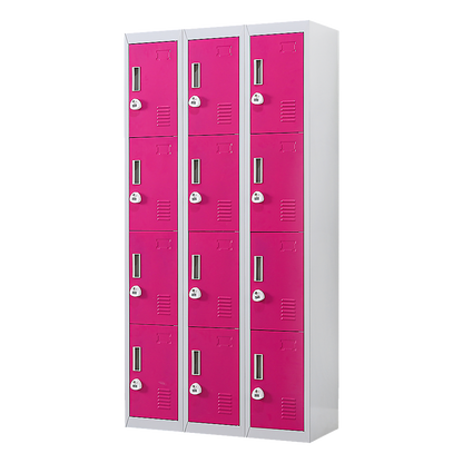 12-Door Locker for Office Gym Shed School Home Storage - 3-Digit Combination Lock