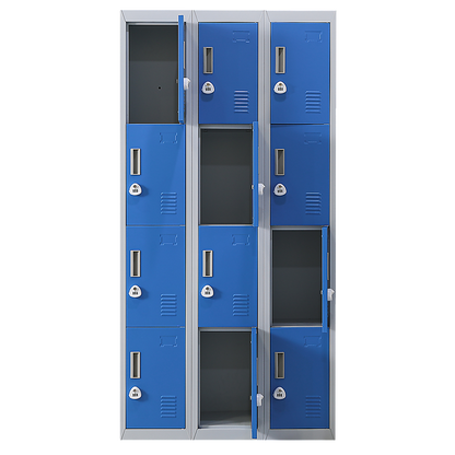 12-Door Locker for Office Gym Shed School Home Storage - 3-Digit Combination Lock