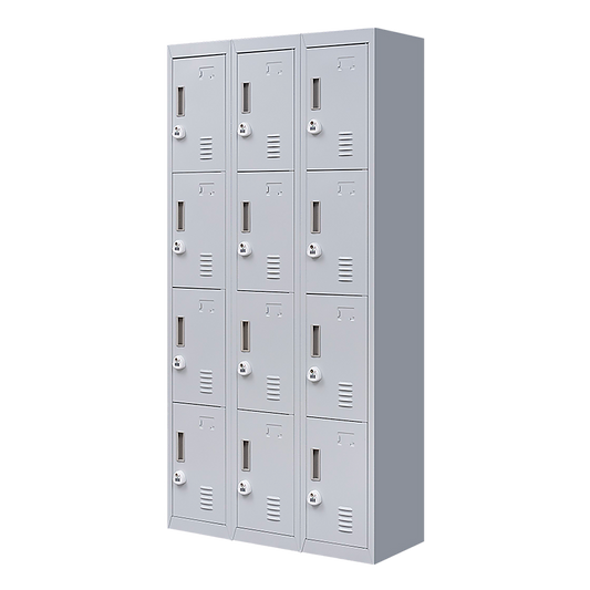 12-Door Locker for Office Gym Shed School Home Storage - 3-Digit Combination Lock