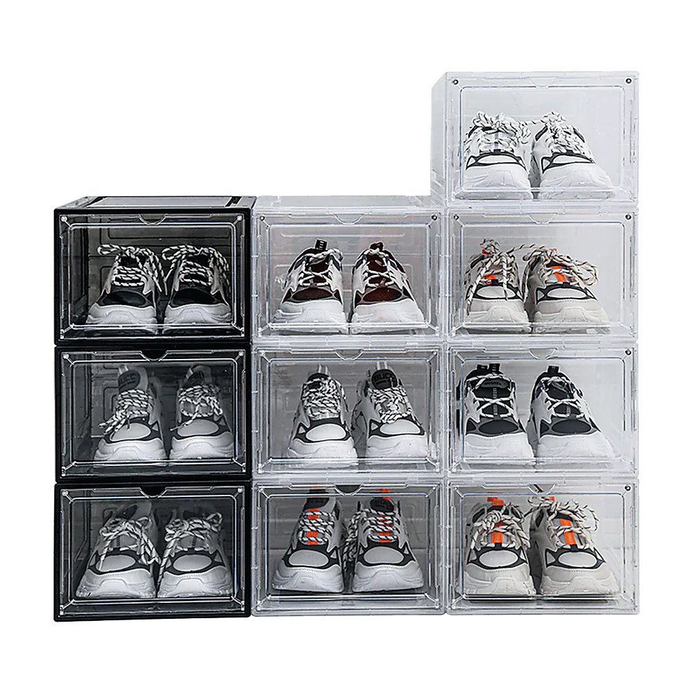 Sneaker Display Case Shoe Storage Organizer Box Stackable Plastic Clear Magnetic - Mekamart Australia