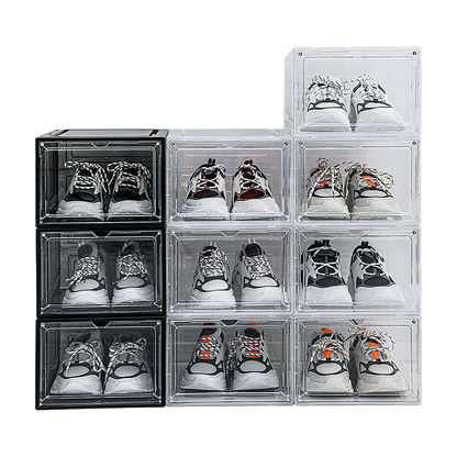 Sneaker Display Case Shoe Storage Organizer Box Stackable Plastic Clear Magnetic - Mekamart Australia