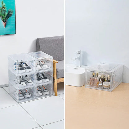 Sneaker Display Case Shoe Storage Organizer Box Stackable Plastic Clear Magnetic - Mekamart Australia