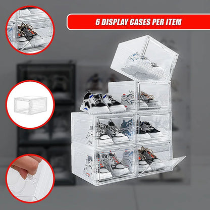 Sneaker Display Case Shoe Storage Organizer Box Stackable Plastic Clear Magnetic - Mekamart Australia