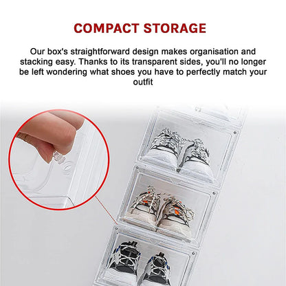 Sneaker Display Case Shoe Storage Organizer Box Stackable Plastic Clear Magnetic - Mekamart Australia