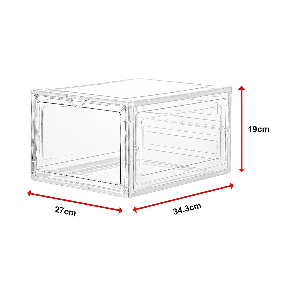 Sneaker Display Case Shoe Storage Organizer Box Stackable Plastic Clear Magnetic - Mekamart Australia