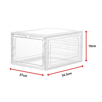 Sneaker Display Case Shoe Storage Organizer Box Stackable Plastic Clear Magnetic - Mekamart Australia