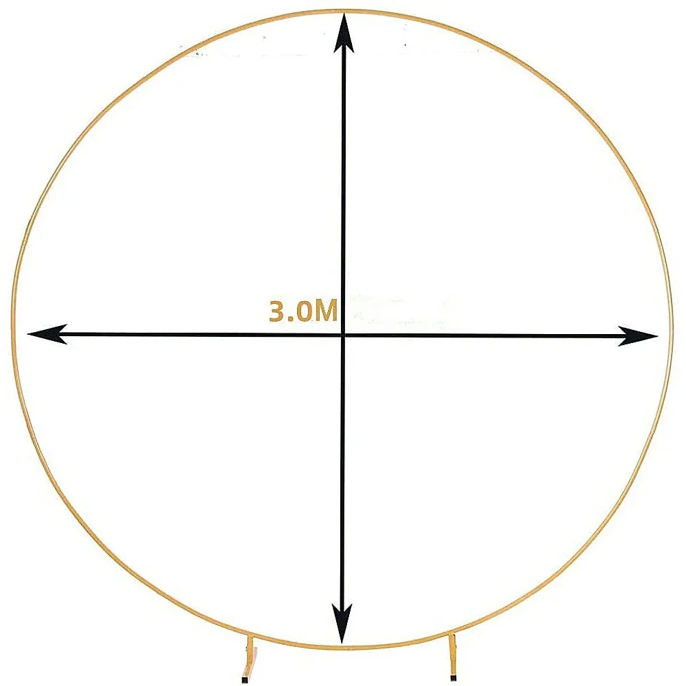 3M Gold Wedding Hoop Round Circle Arch Backdrop Flower Display Stand Frame Background - Mekamart Australia