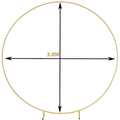 3M Gold Wedding Hoop Round Circle Arch Backdrop Flower Display Stand Frame Background - Mekamart Australia