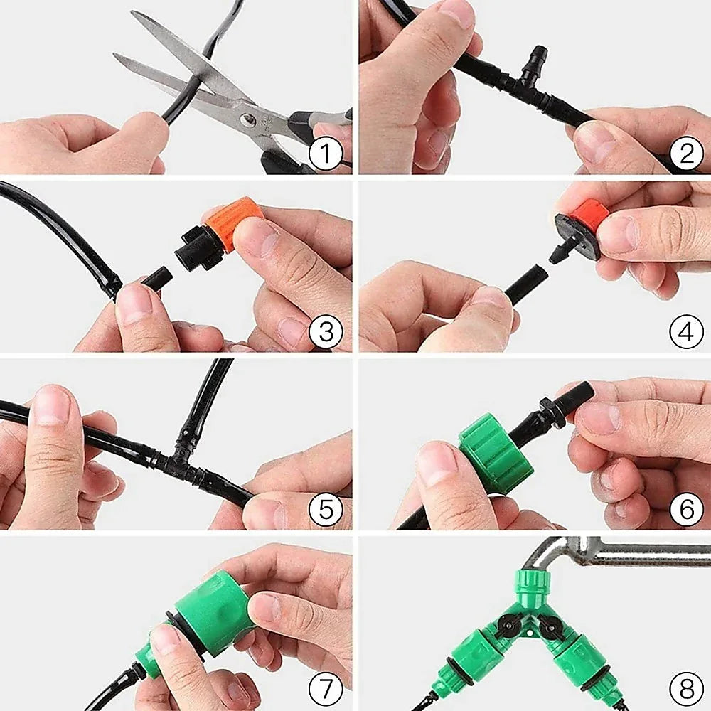 Drip Irrigation System Plant Self Garden Watering Hose Spray Kit - Mekamart Australia