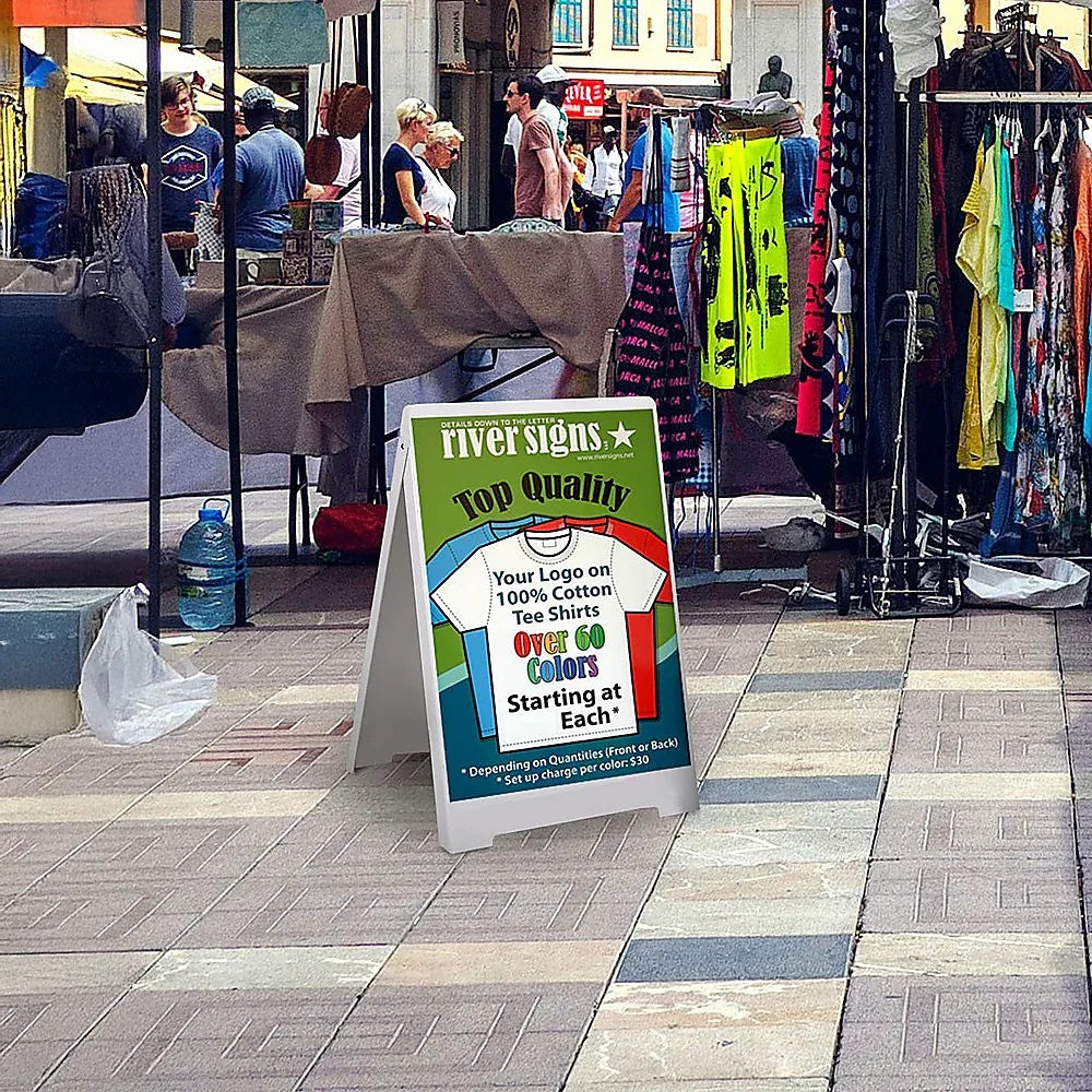 Double Side Sidewalk A-frame Sign Sandwich Board holds Graphic Plastic Panels - Mekamart Australia