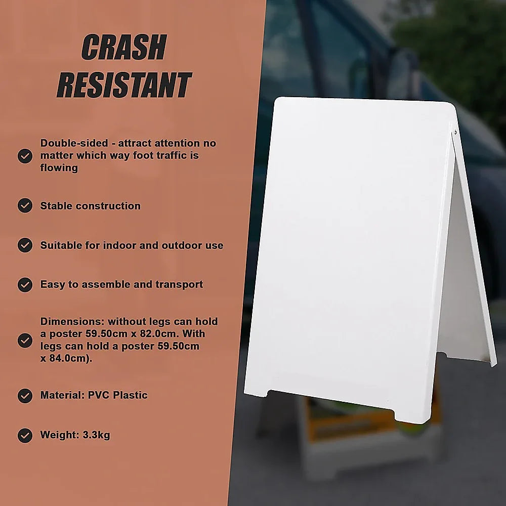 Double Side Sidewalk A-frame Sign Sandwich Board holds Graphic Plastic Panels - Mekamart Australia