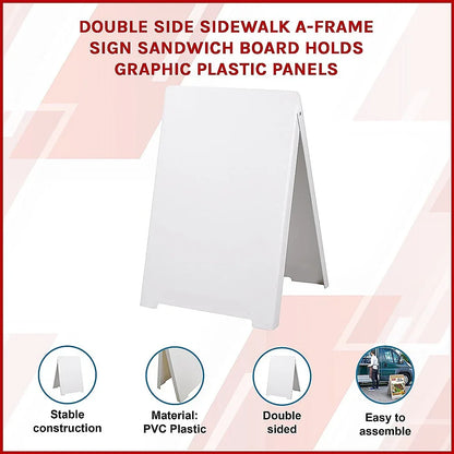 Double Side Sidewalk A-frame Sign Sandwich Board holds Graphic Plastic Panels - Mekamart Australia