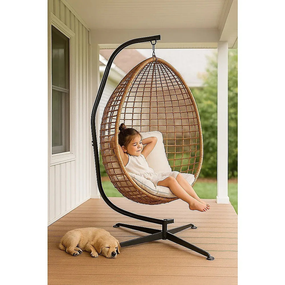 Hammock C Stand Solid Steel Construction for Hanging Air Porch Swing Chair - Mekamart Australia