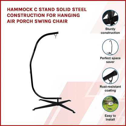 Hammock C Stand Solid Steel Construction for Hanging Air Porch Swing Chair - Mekamart Australia