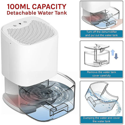 1000ML Mini Dehumidifier Portable Air Dryer Office Moisture Absorber Machine - Mekamart Australia