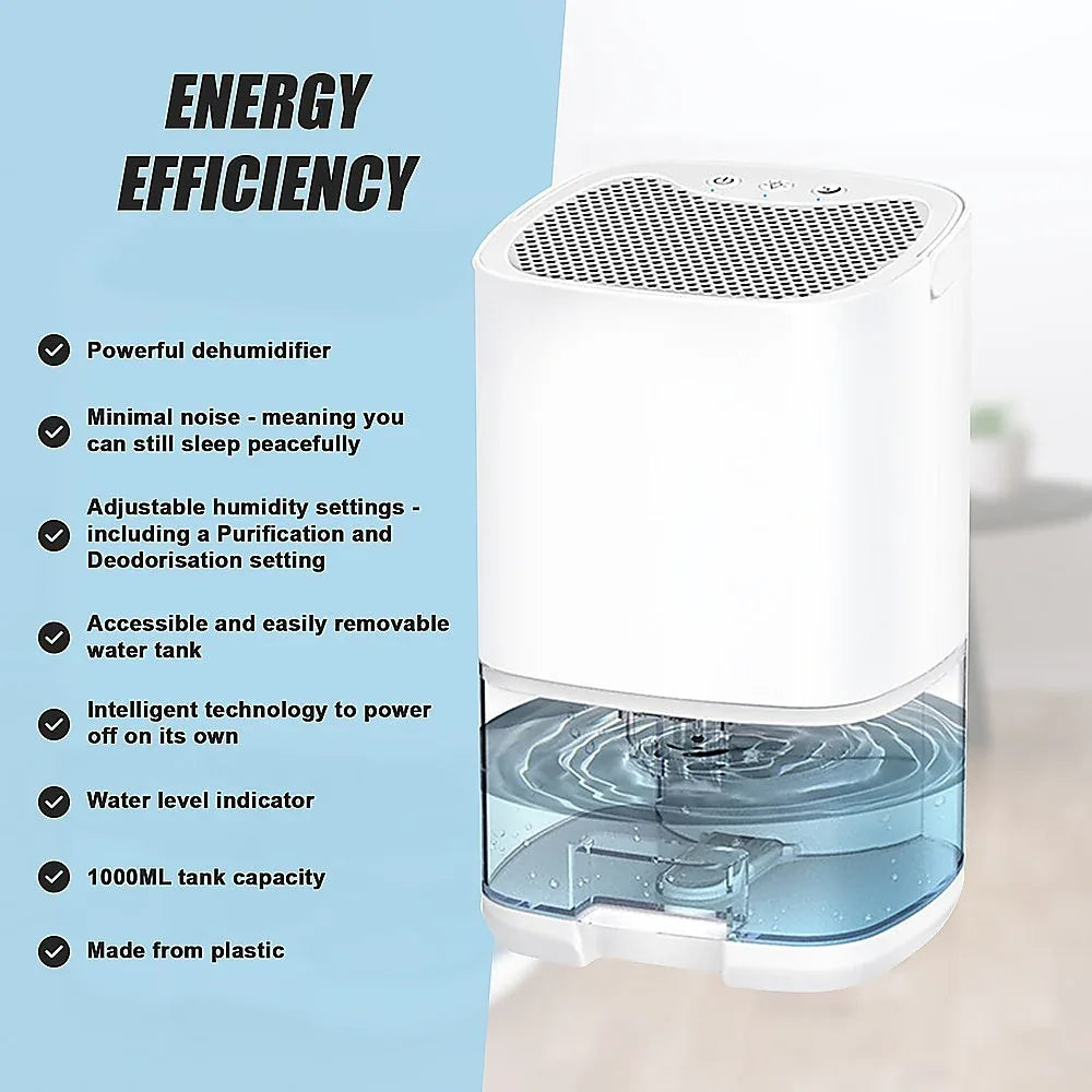 1000ML Mini Dehumidifier Portable Air Dryer Office Moisture Absorber Machine - Mekamart Australia