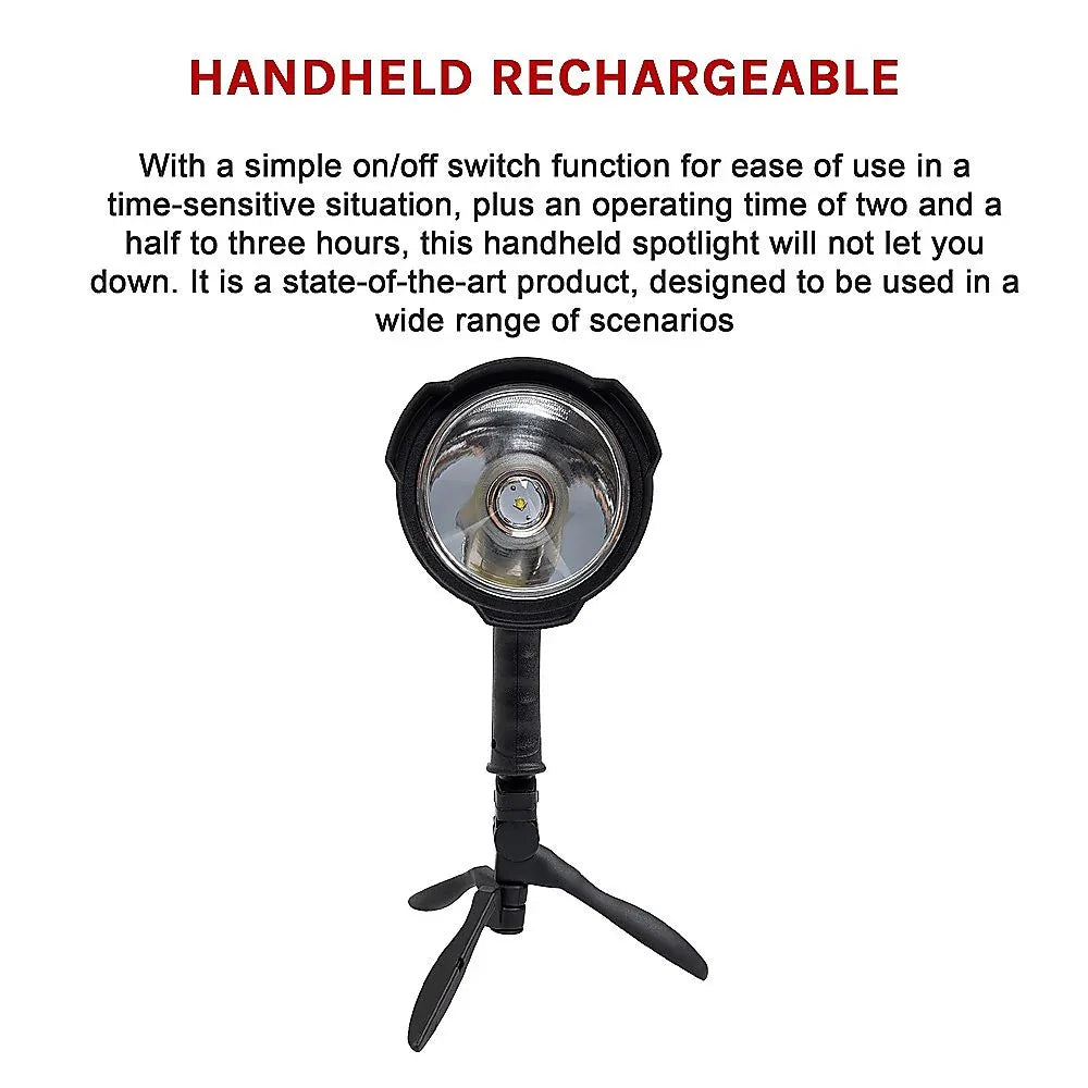 10W Handheld Spot Light Rechargeable LED Spotlight Hunting Shooting 12V - Mekamart Australia