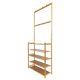 Large Wooden 5 Tiers Hat Coat Stand Clothes Shoe Rack Hanger Hooks Shelf Storage - Mekamart Australia