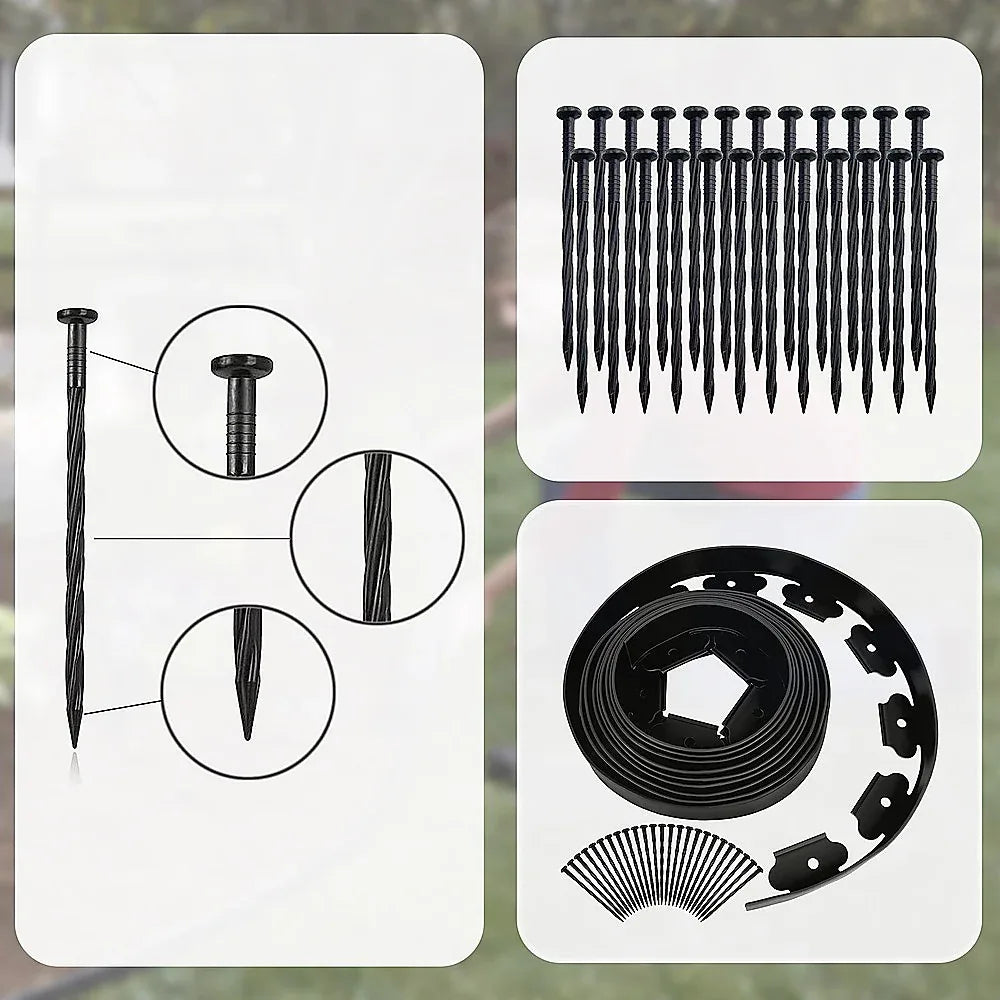 Landscape No Dig Lawn Garden Edging Kit 10m Flexible Durable Border Paver - Mekamart Australia
