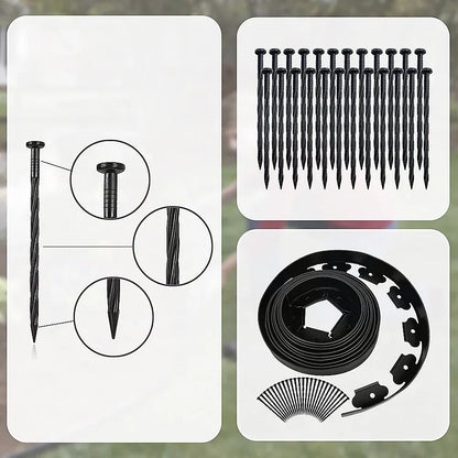 Landscape No Dig Lawn Garden Edging Kit 10m Flexible Durable Border Paver - Mekamart Australia