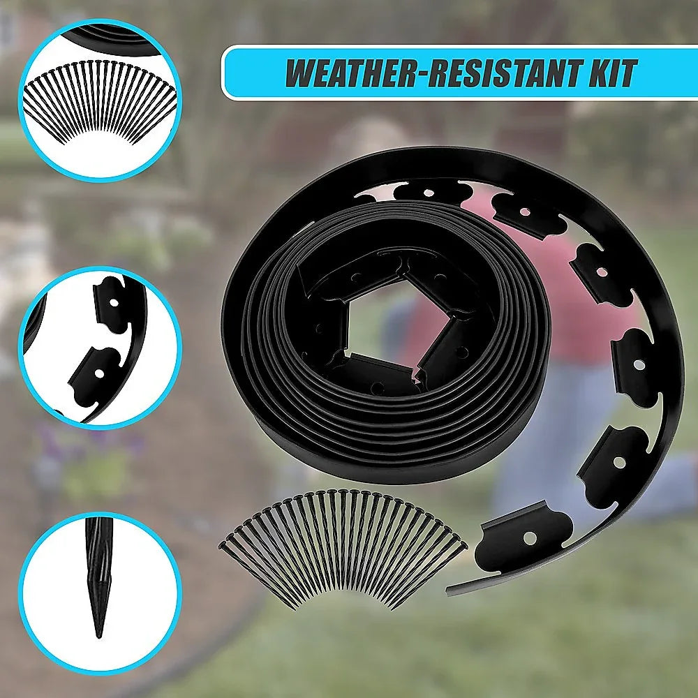 Landscape No Dig Lawn Garden Edging Kit 10m Flexible Durable Border Paver - Mekamart Australia