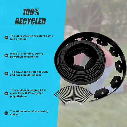 Landscape No Dig Lawn Garden Edging Kit 10m Flexible Durable Border Paver - Mekamart Australia