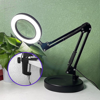 10X Magnifying Glass Desk Light Magnifier LED Lamp Reading Lamp With Base - Mekamart Australia