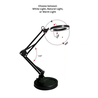 10X Magnifying Glass Desk Light Magnifier LED Lamp Reading Lamp With Base - Mekamart Australia