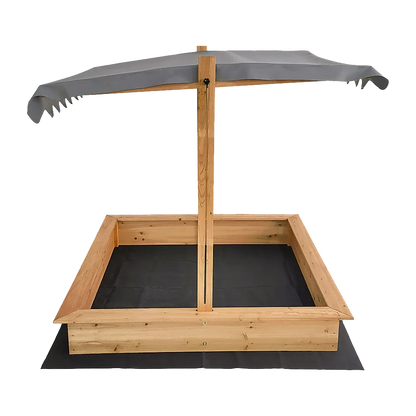Kids Wooden Toy Sandpit with Adjustable Canopy - Mekamart Australia