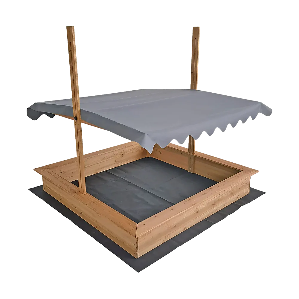 Kids Wooden Toy Sandpit with Adjustable Canopy - Mekamart Australia