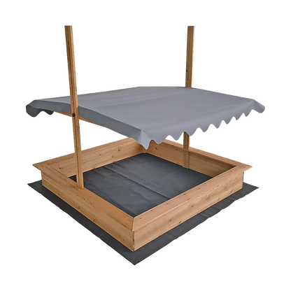 Kids Wooden Toy Sandpit with Adjustable Canopy - Mekamart Australia