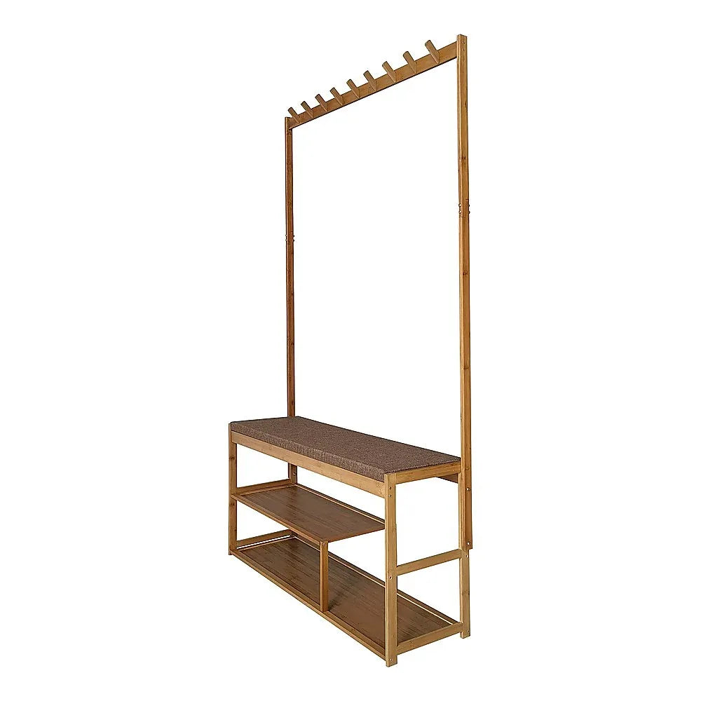 97x168cm Hallway Bench Coat Rack Stand Multifunctional Hall Shelf Entryway - Mekamart Australia