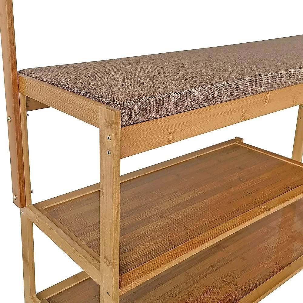 97x168cm Hallway Bench Coat Rack Stand Multifunctional Hall Shelf Entryway - Mekamart Australia