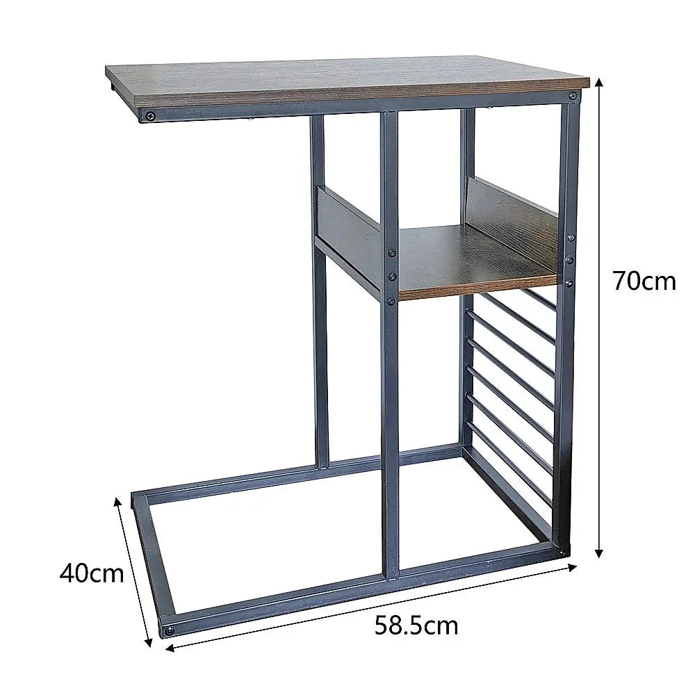 Sofa Side End Table Wooden Shelf Couch Living Nightstand - Mekamart Australia