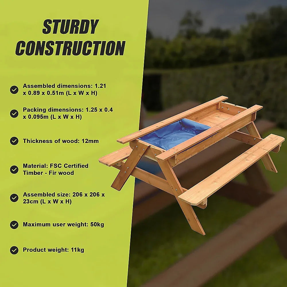 Sand & Water Wooden Picnic Table - Mekamart Australia
